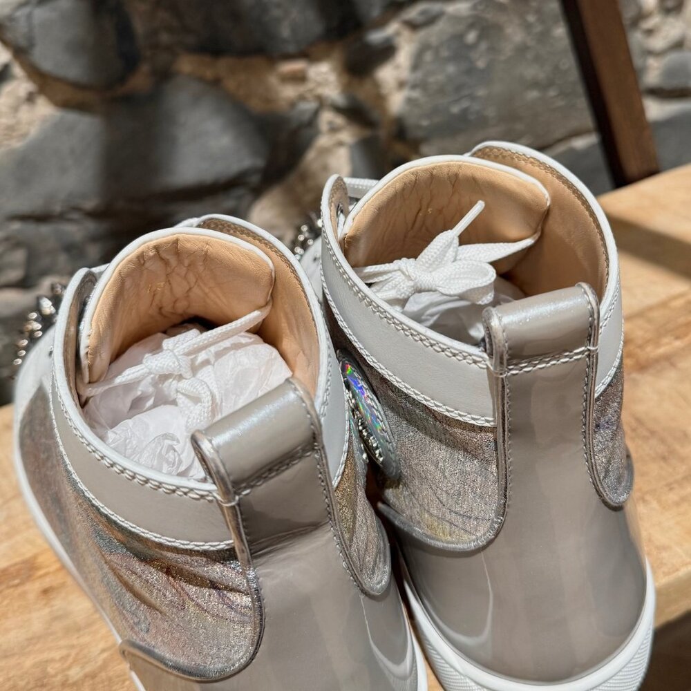 Christian Louboutin Lou Spikes Flame Lurex High-top Sneakers - Picture 6 of 15